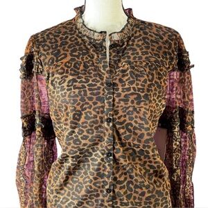 Wild & Fierce Sheer Leopard Print Blouse 🐆✨